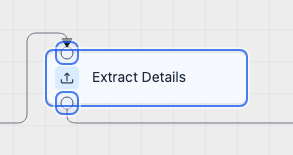 Annotated AI Extraction node on the workflow canvas with entry and output ports