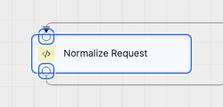 Annotated Function node on the workflow canvas with entry and output ports