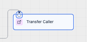 Annotated Transfer node on the workflow canvas with its entry port visible